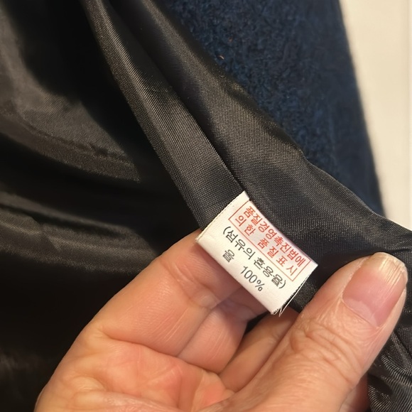 Beat 100% Wool Jacket Blue Size 55 (Small) From Korea - Picture 8 of 8